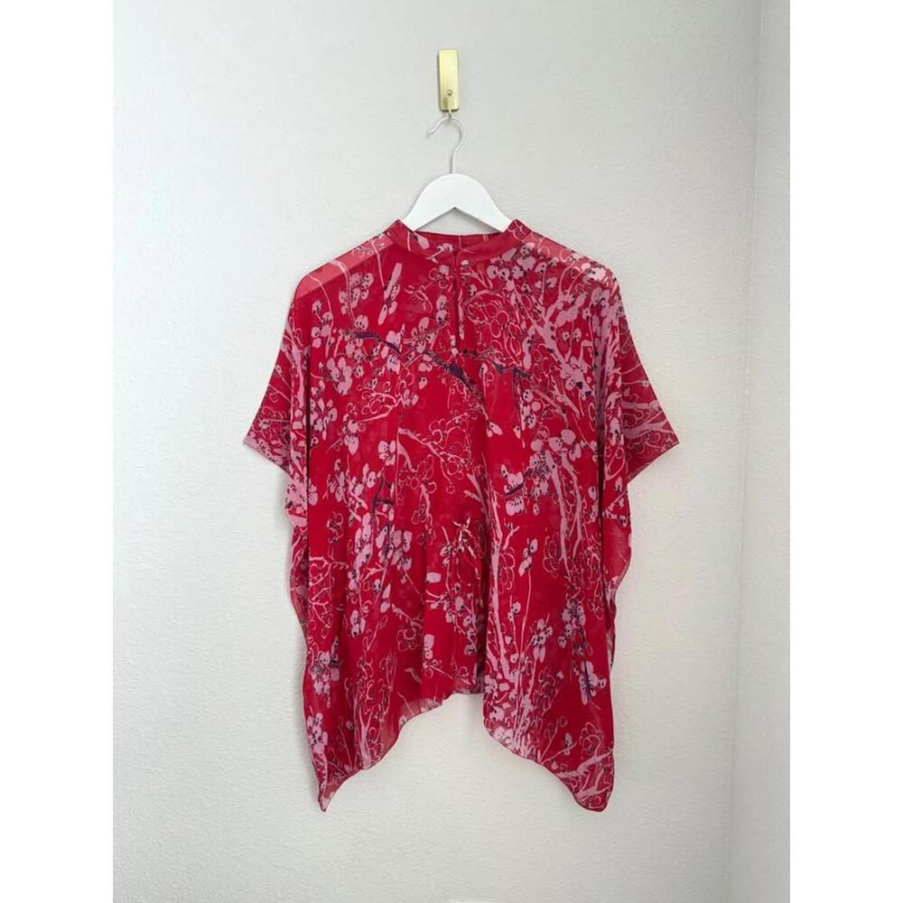Vivienne‎ Tam Women’s Floral Satin Coastal Bohemian Kaftan Sz XS